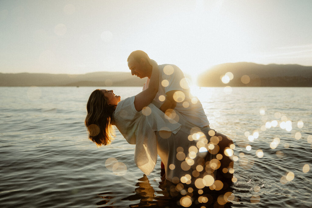 Okanagan engagement photography by Kayla Bowie Creative in Kelowna — authentic, emotional, and cinematic images of the couple in love.